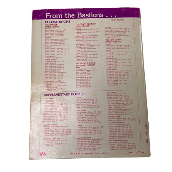 Piano Literature Sheet Music Volume One Jane Smisor Bastien 1966 Vintage u - Picture 5 of 9